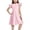 Pink, variant on CUSTG Children Girls Dress Solid Color Flutter Sleeve Crewneck Dress Casual Summer Wear Comfortable Party Outfit Soft Fabric birthday girl dresses