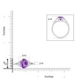 thumbnail image 5 of ANGARA Natural Oval 1.6 ct Amethyst with Diamond Collar Solitaire Ring in 14K White Gold for Women (Size-9x7mm) | February Birthstone, Anniversary, Jewelry Gift for Women | Natural Amethyst Ring, 5 of 10