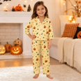thumbnail image 2 of JAJAHO Girls Halloween Pajamas Cute Ghost Long Sleeve Button Down 2 Piece Pjs Loungewear Set For Kids 3-14Y, 2 of 5