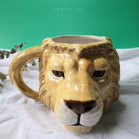 

Homeex Creative Mug 3D Three-dimensional Animal Cup Personalized Visual Ceramic Water Cup Household 450ml lion head