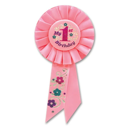 1st Birthday Girl Satin Award Ribbon (1 ct) - Walmart.com