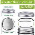 thumbnail image 2 of 70MM Regular Mouth Mason Jar Lids and Bands, 24 Pcs Canning Lid,24Pcs Canning Rings,Reuseable Metal Mason Jar Canning with Silicone Gasket Lids Fits Ball, Kerr & More Jars, 2 of 7