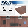 thumbnail image 6 of VIVO Dark Walnut 60 x 24 inch Universal Table Top for Sit to Stand Desk Frames, 6 of 8