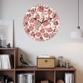 thumbnail image 2 of Wall Clock Red Paisley Floral Clocks PVC Silent Non-Ticking Battery Operated Decorative Retro Bohemian Flowers Round Clock for Home Living Room Kitchen Bedroom Office School Wall Decor 10 Inch, 2 of 9