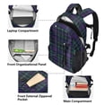 thumbnail image 5 of JIALIOU 14" Laptop Backpack Waterproof Airline Approved Stylish Casual Daypack for Travel Business College Work, Purple Blue Plaid Pattern, 5 of 8