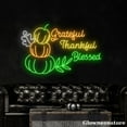 thumbnail image 3 of Glowneon Grateful Thankful Blessed Neon Sign, Pumpkin Led Sign, Thanksgiving Decor, Holiday Gifts, 3 of 5