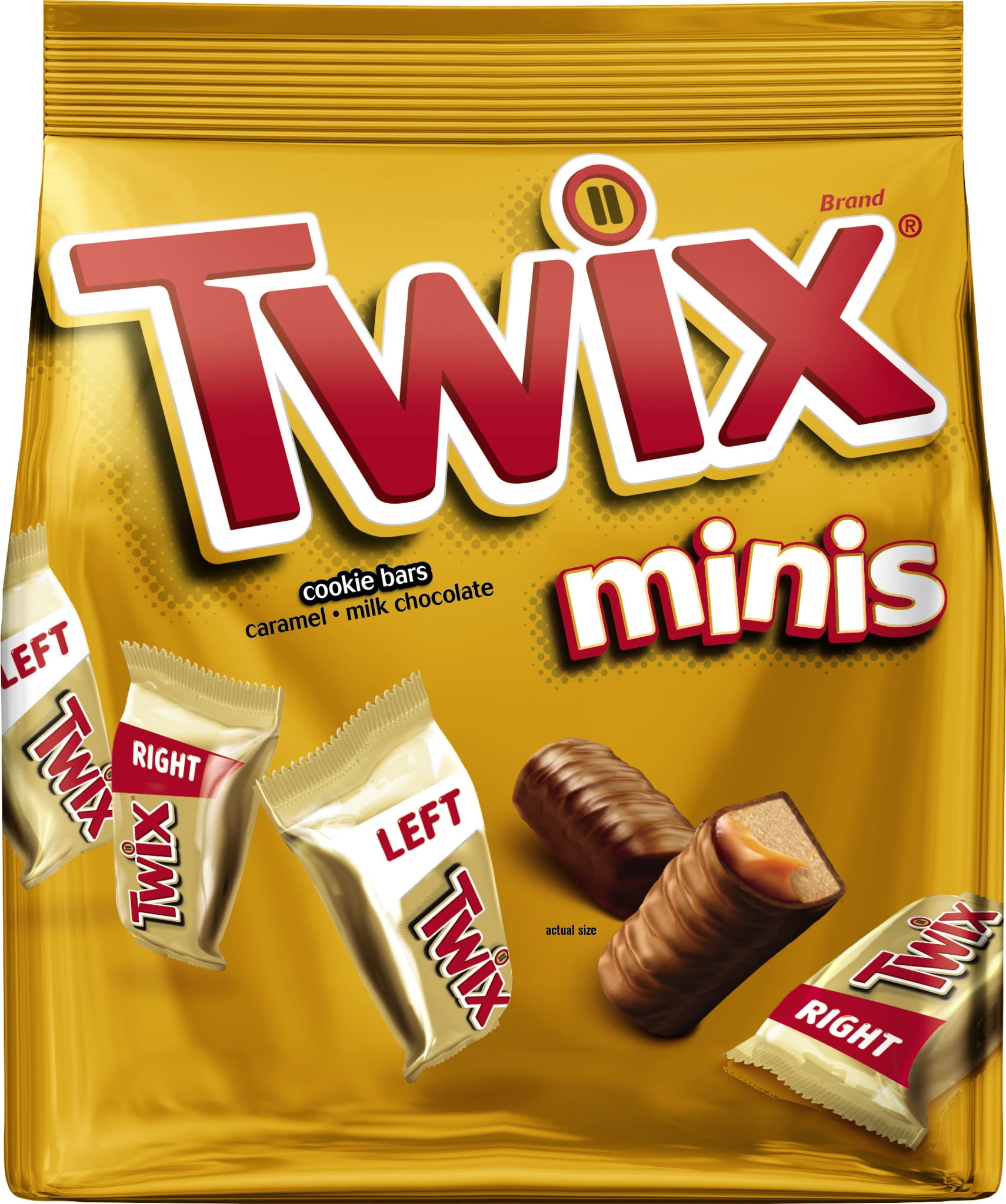 TWIX Caramel Minis Size Chocolate Cookie Bar Candy Bag, 9.7 oz