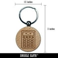 thumbnail image 2 of Kawaii Calculator Math Teacher School Round Keychain Charm Tag - Engraved Wood, 2 of 6
