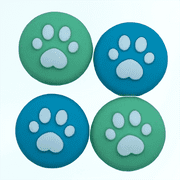 JenDore Green & Blue 4Pcs Paw Silicone Thumb Grip Caps for Nintendo Switch