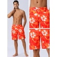thumbnail image 4 of DARING DIVA Men's Drawstring Hawaiian Summer Beach Swim Shorts 28 Red, 4 of 6