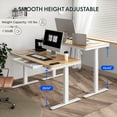 thumbnail image 4 of FLEXISPOT 55" W Home Office Height Adjustable Standing Desk White and Maple with USB Charge Ports and Embedded Drawer, 4 of 9