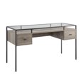 thumbnail image 2 of Manor Park 64" Storage Desk & Hutch with Keyboard Drawer- Birch, 2 of 8