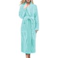 thumbnail image 1 of Warm Bathrobes For Women Plus Size Hooded Soft Long Lightweight Nightgown Full Length Terry Cloth Robe Sleepwear, 1 of 1