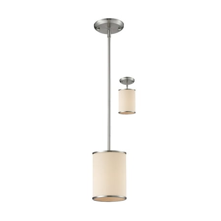 6 Cameo 1 Light - New zlite Product Cameo Collection 1 Light Convertible Pendant in Brushed Nickel Finish Sold by VaasuHomes