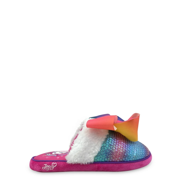 Nickelodeon Jojo Siwa Rainbow Bow Scuff Slipper Little Girls Big Girls Walmart