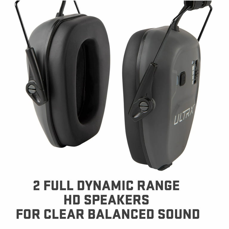 ULTRX Bionic Bluetooth Earmuffs, Nrr 22 Decibels, Gray, 0.52 lb