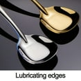 thumbnail image 4 of Stainless Steel Square Spoons, Rice Spoons, Soup Spoons, Mirror Polish, Set of 3 (gold utensils), 4 of 5