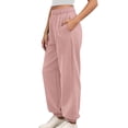 thumbnail image 4 of Joggers for Women Fall Winter Lined Elastic High Waist Straight Leg Relaxed Fit Jogger Sweatpants with Pockets, 4 of 9