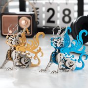 68PCS Phoenix DIY 3D Metal Assembly Model – Stainless Steel Aluminum Copper Puzzle, Mythical Bird Creative Desktop Ornament Gift for Enthusiast(Blue)