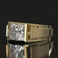 thumbnail image 3 of Forever Jewels 2 CT Princess Cut Moissanite Men Solitaire Engagement Ring 14K Yellow Gold Plated, 3 of 4