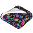 Bixox Fleece Blanket Skull rainbow color mushroom Pattern Super Soft