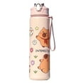 thumbnail image 1 of Botella de agua Capybara de 700 ml con pajita y asa, linda taza de viaje for niños y adultos, 1 of 6