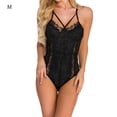 thumbnail image 1 of Conjunto de ropa interior sexy Mono de tela con pantalla de encaje Encantadora lencería sexy para mujeres adultas, Negro, M AweSitey XX000038-06, 1 of 7