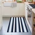 thumbnail image 3 of Entryway Rug 2'x3', Blue Navy Striped Kitchen Runner Rugs Non-Slip Carpet Mats, Modern Ombre Abstract Lines Pattern Bedside Rugs Runners Washable Floor Carpet for Bathroom Laundry Room, 3 of 8