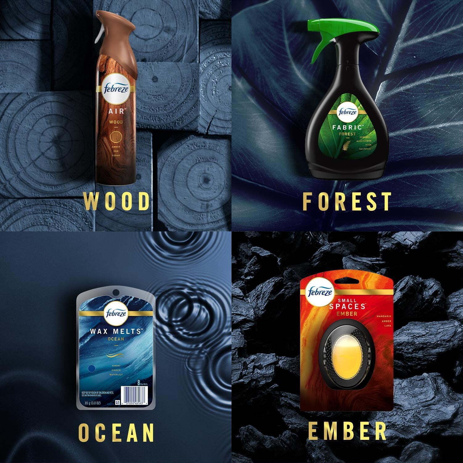 Febreze Air Effects Wood Scent Air Freshener, 8.8 oz. Can, Pack of 3