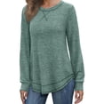 thumbnail image 2 of Fantaslook Lightweight Sweatshirts for Women Long Sleeve Crew Neck Tops Casual Curved Hem Shirts, 2 of 7