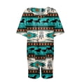 thumbnail image 5 of Rompers for Women Snoarin Plus Size Printed V Neck Short Sleeve Wide Leg Pants Overalls Jumpers with Pockets 2023 on Clearance, 5 of 6