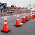 thumbnail image 2 of Ourlova 10 Pack 28 Inch Traffic Safety Cones Parking Cones with Heavy Black Base and Reflective Collars Safety Cones for Parking Lot Construction Work Road Safety Control, 2 of 7