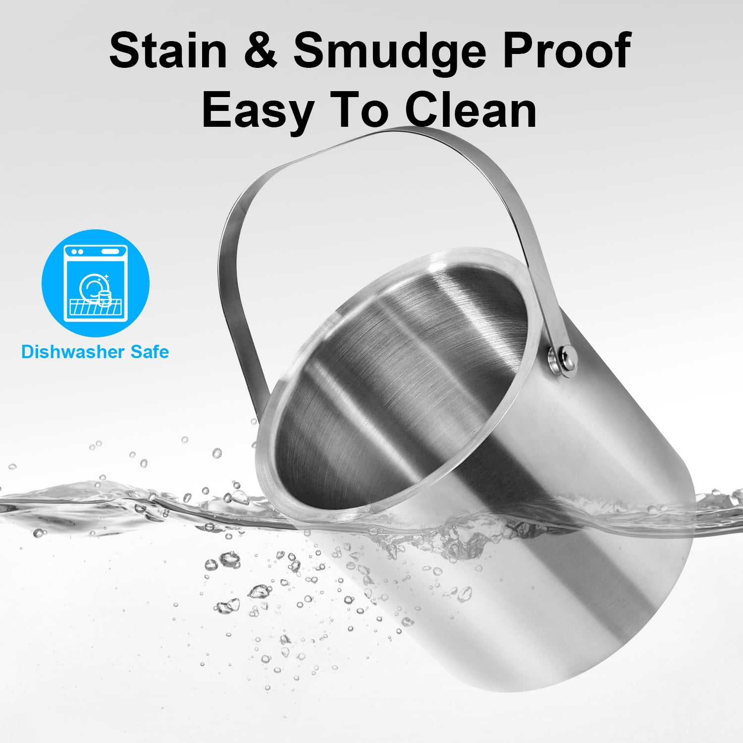 FENGFAN 3L Insulated Ice Bucket, Double-Wall 304 Stainless Steel Ice Holder with Accessories for Party Bar Use
