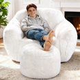 thumbnail image 4 of Bean Bag Chair Bean Bag Chairs for Adults Comfy Beanbag Chair with Spacious Design Giant Bean Bag Couch with Armrest Large Bean Bag Chair with Filler for Living Room Bedroom (Khaki), 4 of 8