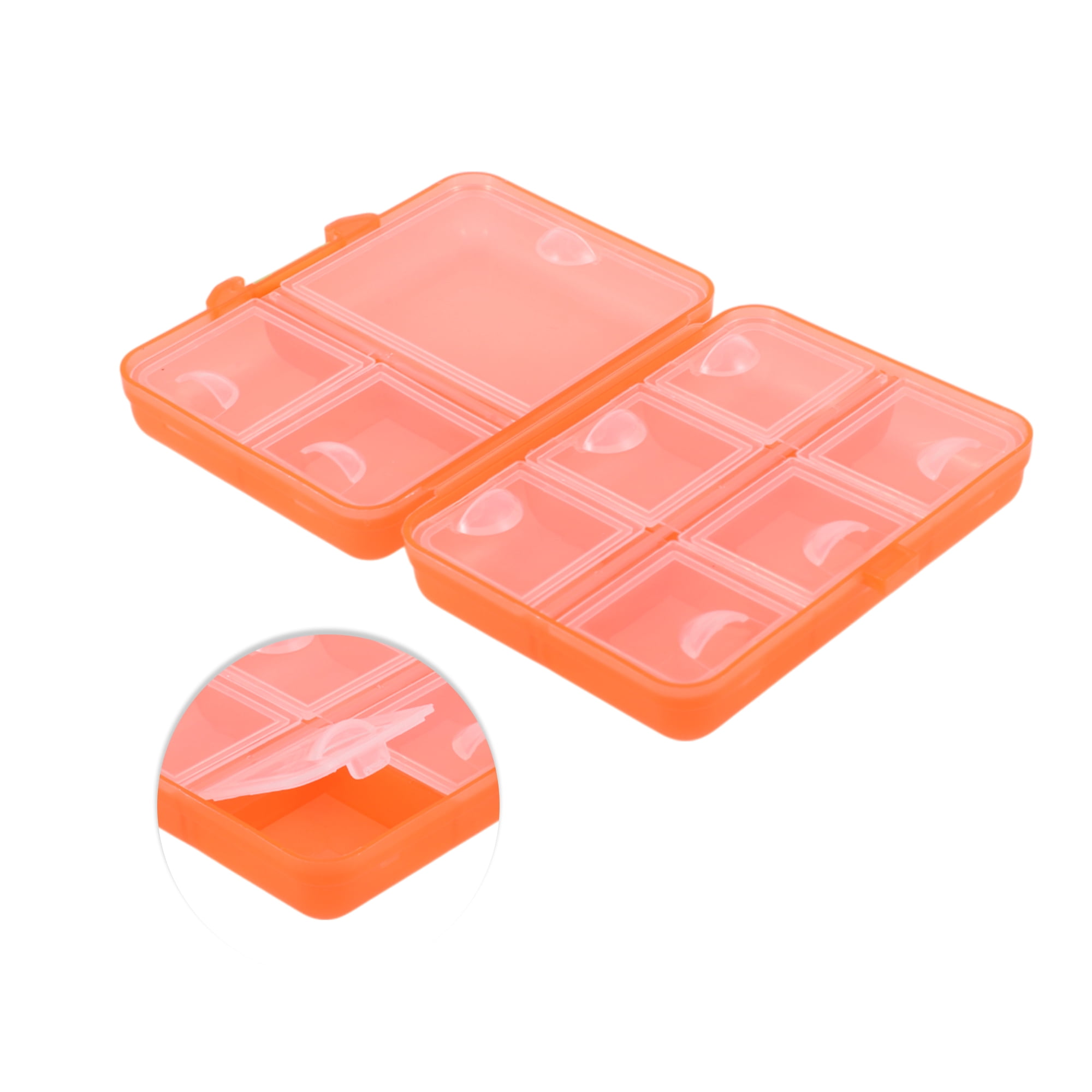 Unique Bargains 9 Grids Double Layer Pill Case for Travel 1 Pc Orange