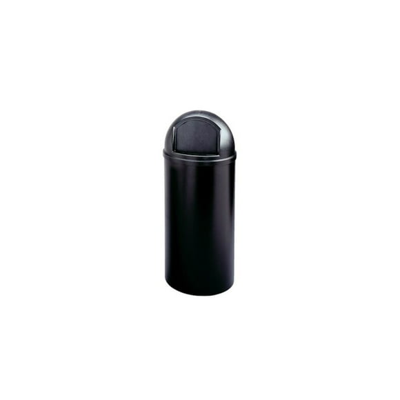 Marshall® Classic Garbage Container, Black, 15 Gal, 1 Can/Case