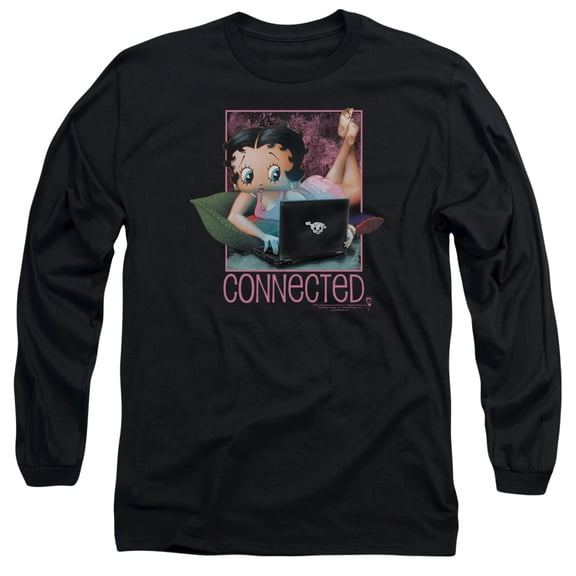 Betty Boop Connected Long Sleeve T-Shirt Adult 18/1 Black