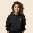 thumbnail image 3 of Dalix Sorcerer Frog Embroidered Fleece Cropped Long Sleeve Hoodie Womens in Dark Heather L Large, 3 of 5