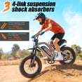thumbnail image 6 of Class 2 Mini Electric Bike for Teenagers, 20 MPH 750W Motor, 48V 15.6Ah Removable Battery, 16 x 3 Fat Tires, Silver, UL2849, 6 of 9