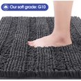thumbnail image 3 of Striped Grey Bathroom Rug Mat 24"x36" Ultra Soft, Non Slip Chenille Bath Rugs, Absorbent Plush Shaggy Bath Mats for Bathroom, Bedroom, Kitchen, Shower, Tub,Dark Gray, Charcoal, 3 of 6