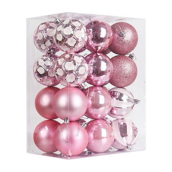 24PCS Large Christmas Balls Ornaments,80mm/3.15 in Shatterproof Plastic Decorative Xmas Tree Ornaments, Assorted Christmas Ball Ornaments for Wedding Mothers Day Party Decorations