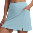 thumbnail image 2 of Frostluinai Golf Skorts for Women with Pockets Tummy Control Mini Athletic Tennis Skirts with Shorts Solid High Waisted Casual Skorts, 2 of 9
