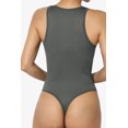 thumbnail image 2 of TheMoogan Women's Ribbed Seamless Thong Tank Bodysuit Sleeveless Leotard One-Piece Top, 2 of 7