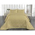 thumbnail image 2 of Ambesonne Spring Quilted Bedspread Set 3 Pcs, Flowers Leaves Summer Hope, Queen, Pink Camel and Pale Khaki, 2 of 4