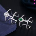 thumbnail image 5 of Adjustable Cubic Zircon Women Green Leaf Open Cuff Ring Fashion Brand Jewellery, 5 of 9