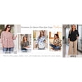 thumbnail image 6 of Fantaslook 3/4 Sleeve Plus Size Tops for Women Henley Neck Button Blouses Dressy Floral Tunic Work Shirts L-5XL, 6 of 9