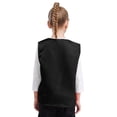 thumbnail image 2 of renvena Kids Button Volunteer Activity Vest Button Up Irregular Hem Waistcoat Sleeveless Waiter Black L, 2 of 5