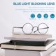 thumbnail image 2 of Gafas Pro Acme Retro con montura redonda de metal, color azul, bloqueo de luz, 2 of 5