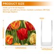 thumbnail image 2 of Ryvnso Acrylic Napkin Holder Table Kitchen Paper Tissue Organization 1 Pack Tulip Flowers Green Leaf, 2 of 7