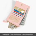thumbnail image 3 of Beige Women's Wallet Embroidery Flowers Short Leather Female Small Coin Purse H2 B2M8, 3 of 9